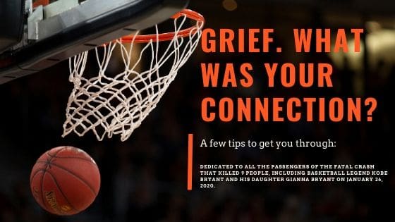 A basketball hoop with the words grief. What was your connection ?